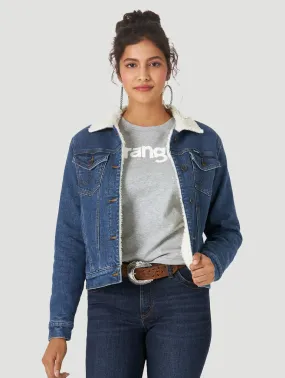 10LWJ320D - Wrangler Retro® Women's Sherpa Lined Western Denim Jacket - Denim