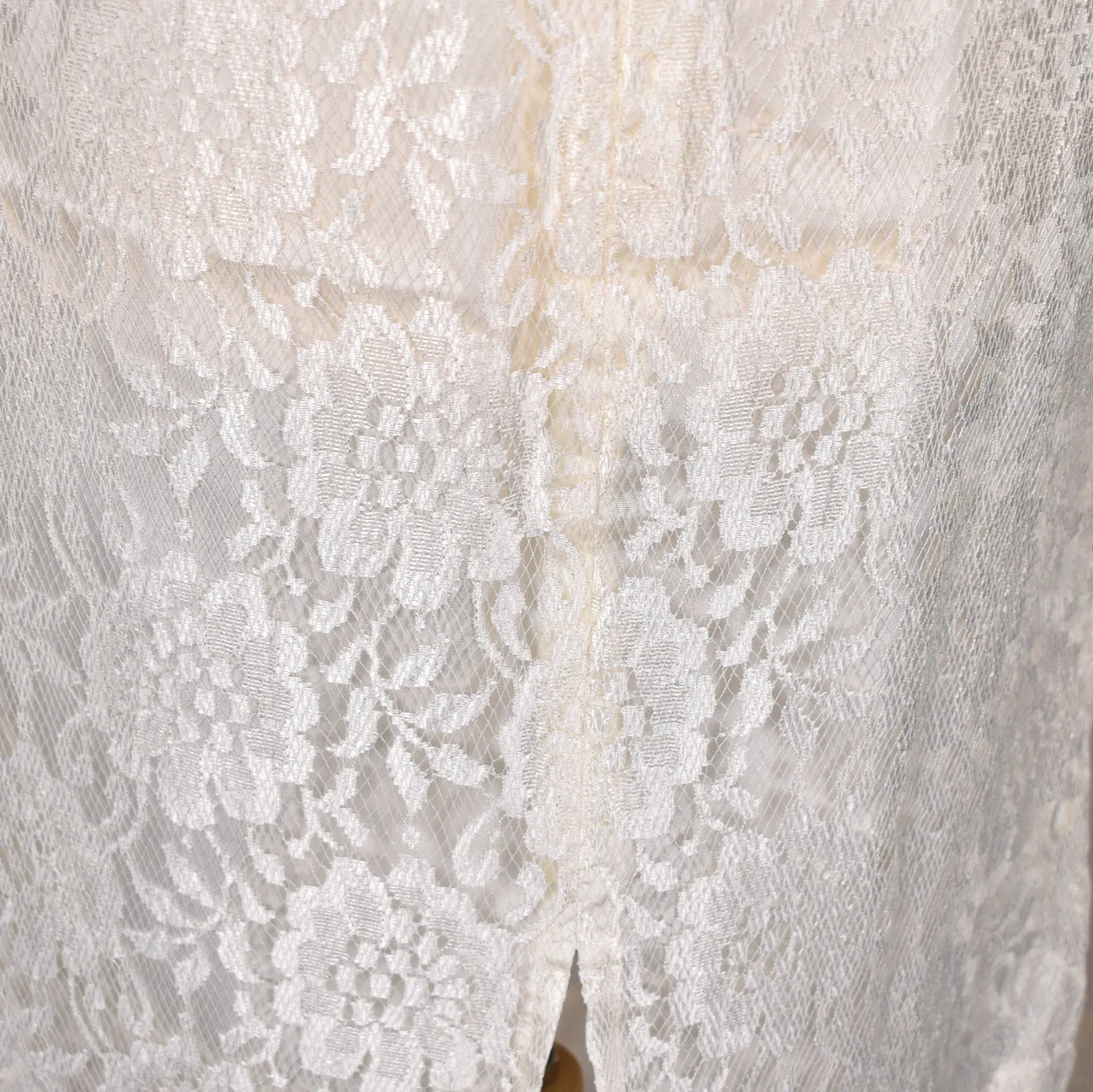 1940s Style Romantic Cream Lace Skirt Suit