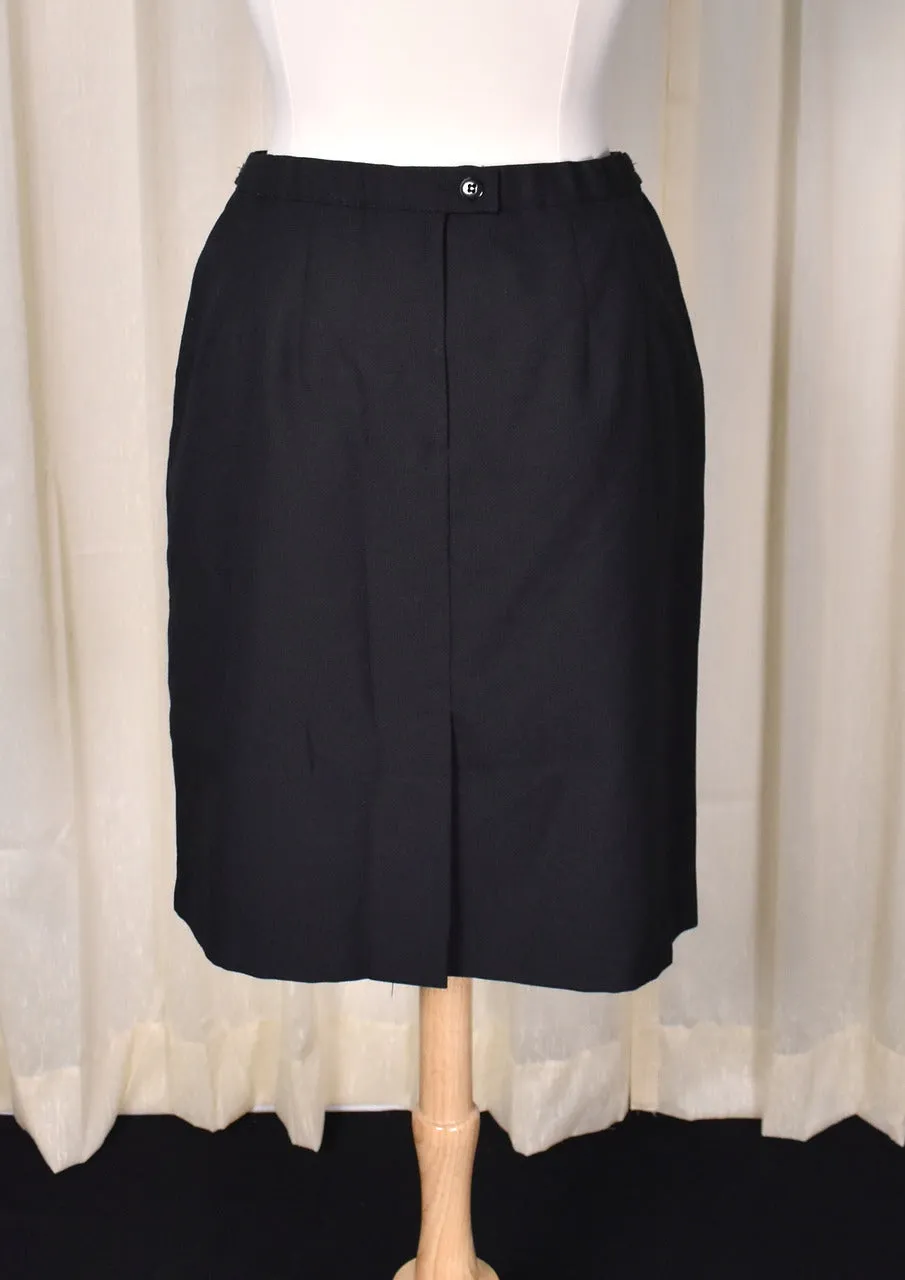 1950s Style Adjustable Waist Black Pencil Skirt by Logistik Unicorp