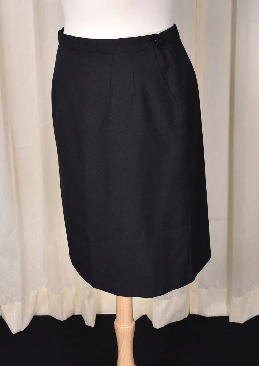 1950s Style Adjustable Waist Black Pencil Skirt by Logistik Unicorp