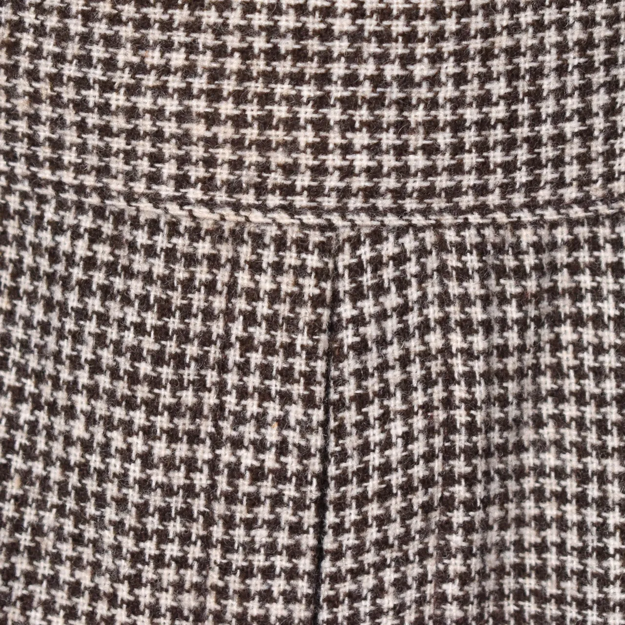 1950s Vintage Brown & Tan Plaid Kick Pleat Pencil Skirt