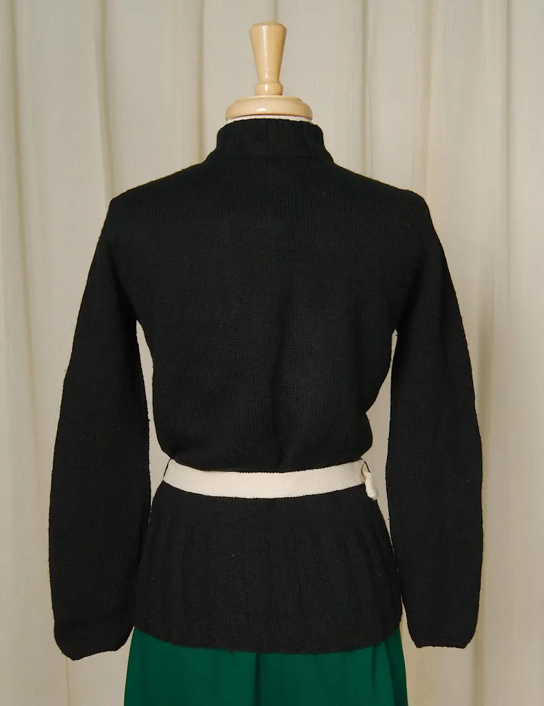 1960s Black Belted Cardigan