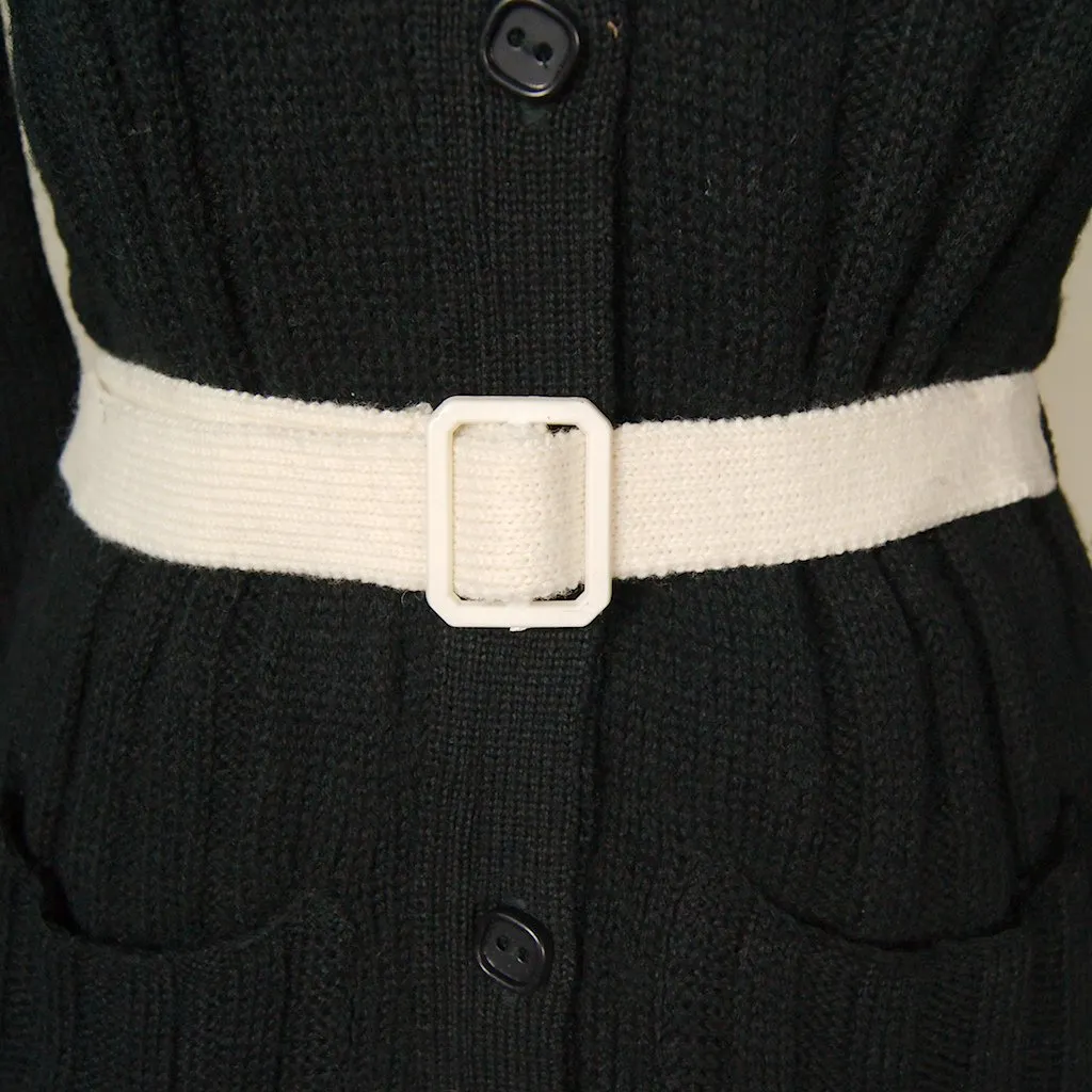 1960s Black Belted Cardigan