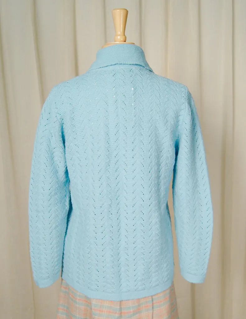 1960s Powder Blue Collar Cardi