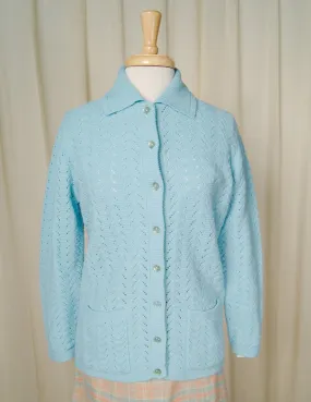 1960s Powder Blue Collar Cardi