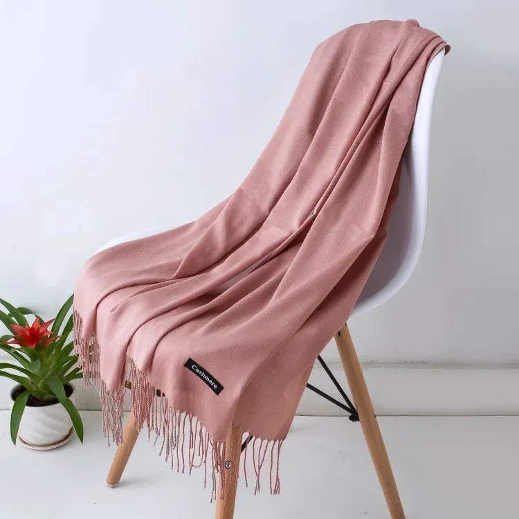 2023 new 200*70cm Winter Fashion female Cashmere Wool thin Scarf Lady warm Shawl Pure colour UNISEX Pashmina solid wrap women