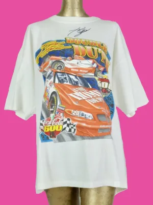 90s Signed Tony Stewart NASCAR Short Sleeve Graphic Race Car T-Shirt