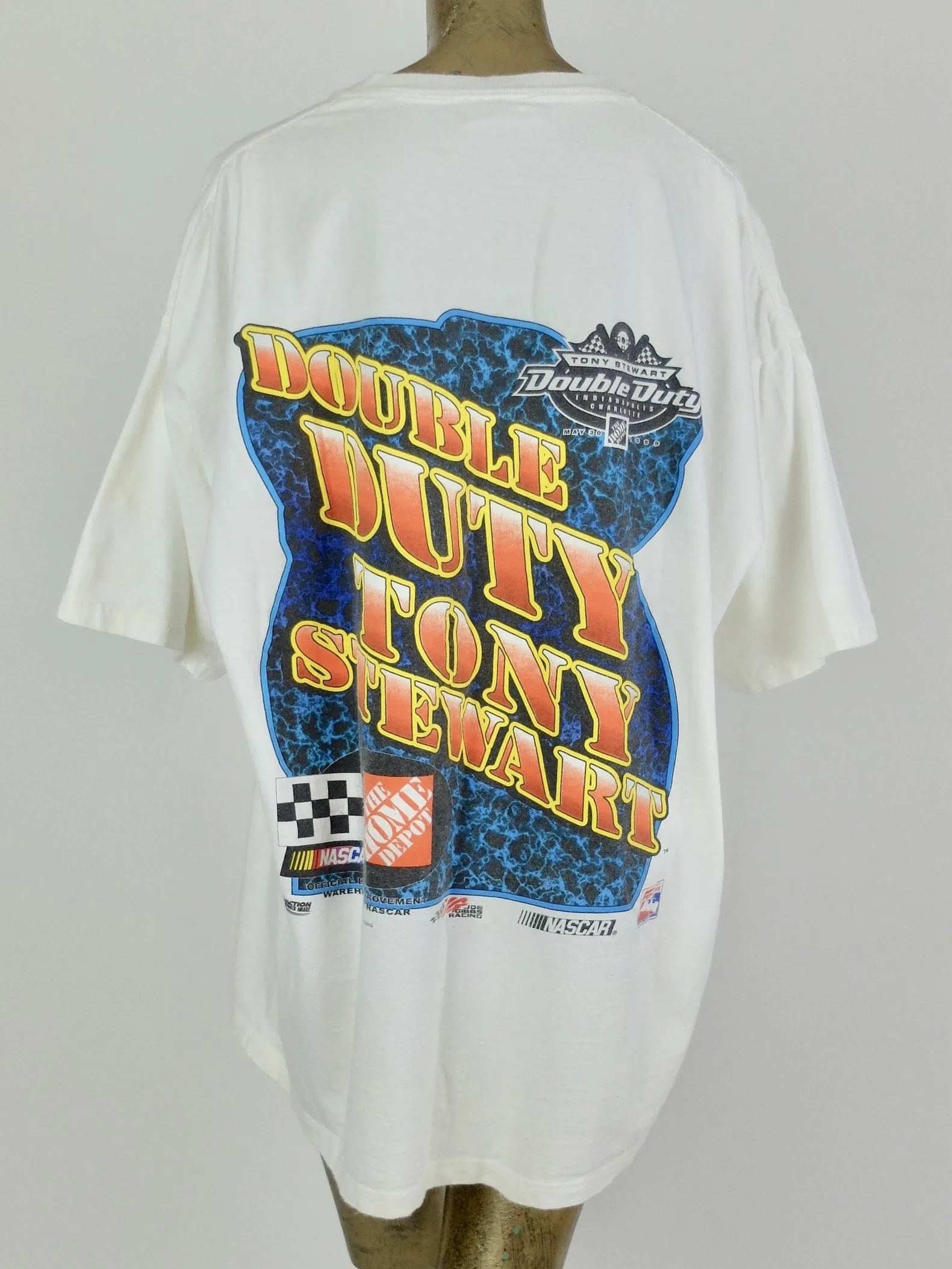 90s Signed Tony Stewart NASCAR Short Sleeve Graphic Race Car T-Shirt