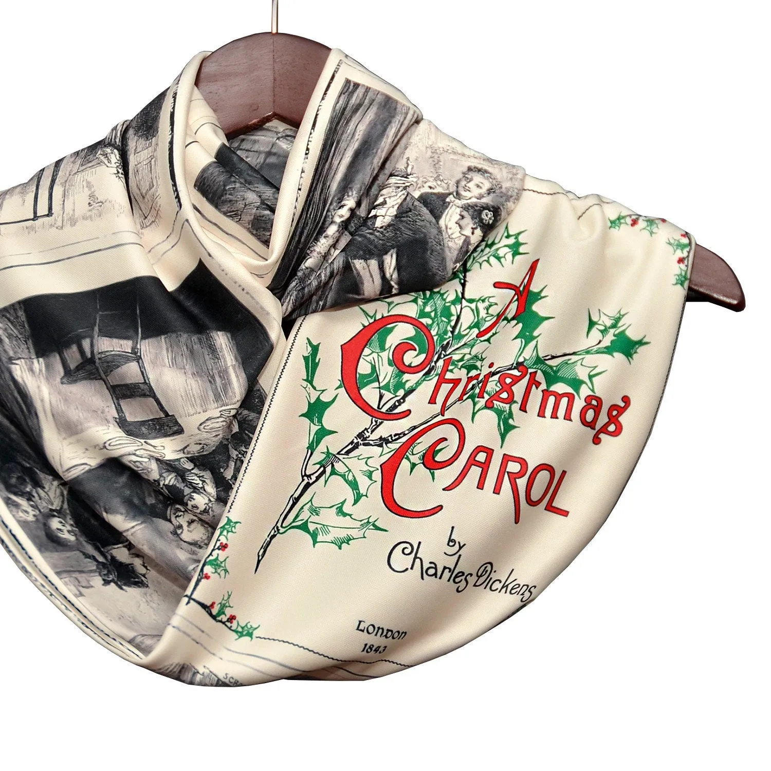 A Christmas Carol by Charles Dickens Infinity Scarf, Book Scarf, Literary Gift.