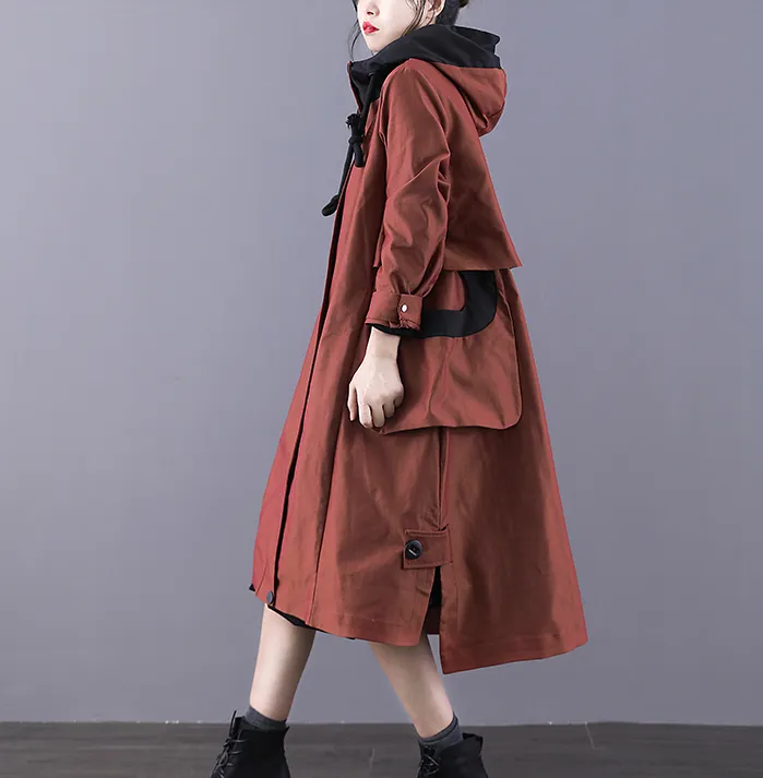 A-line Long Women Casual Hooded Parka Plus Size Coat Jacket JT200945