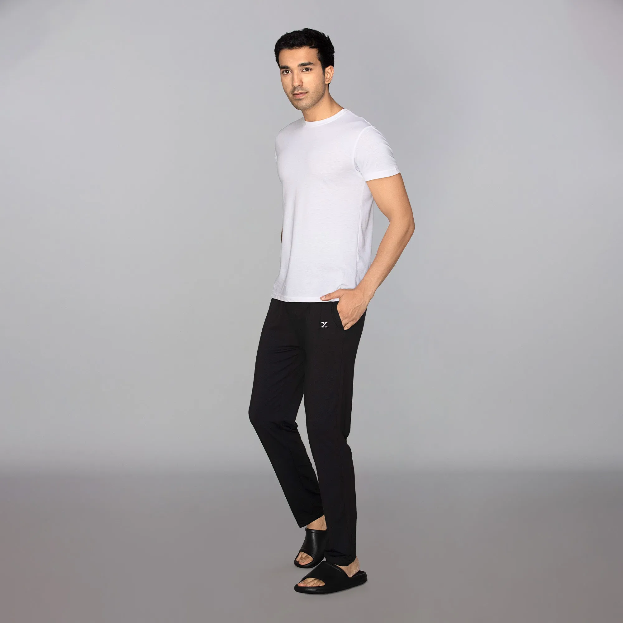 Ace Modal-Cotton Lounge Pants Pitch Black