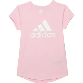 Adidas Big Girl's Shimmery Logo Graphic Pint Cotton Active T-Shirt