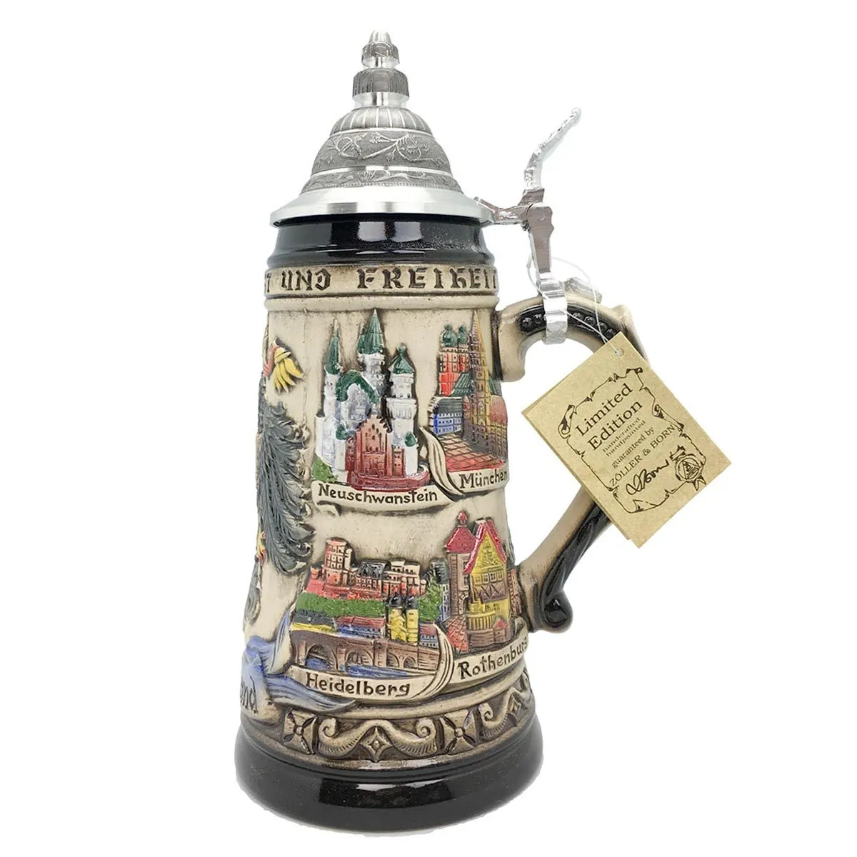 Adler & Deutschland .9L Rustic Made In Germany Beer Stein