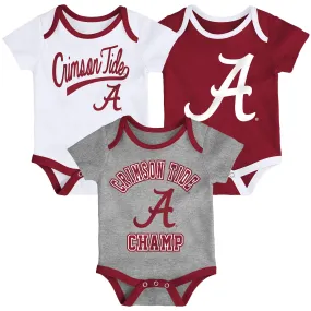 Alabama Crimson Tide Champ 3-Pack Bodysuit