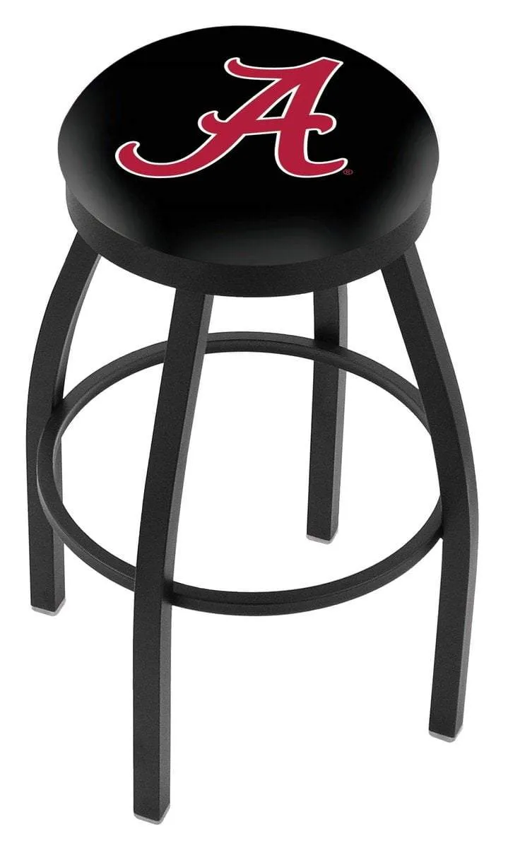 Alabama Crimson Tide HBS Black Script "A" Swivel Bar Stool with Cushion