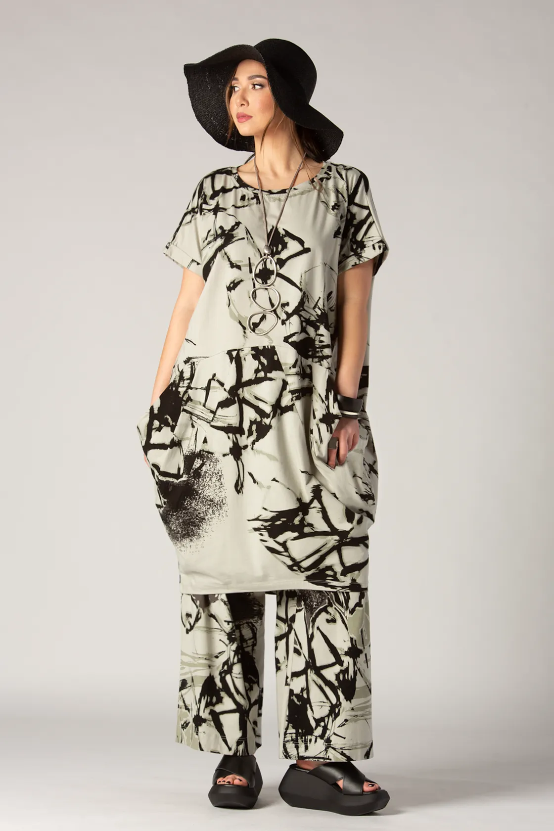 ALEMBIKA Skyler Dress in Sketch Print