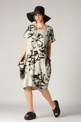 ALEMBIKA Skyler Dress in Sketch Print