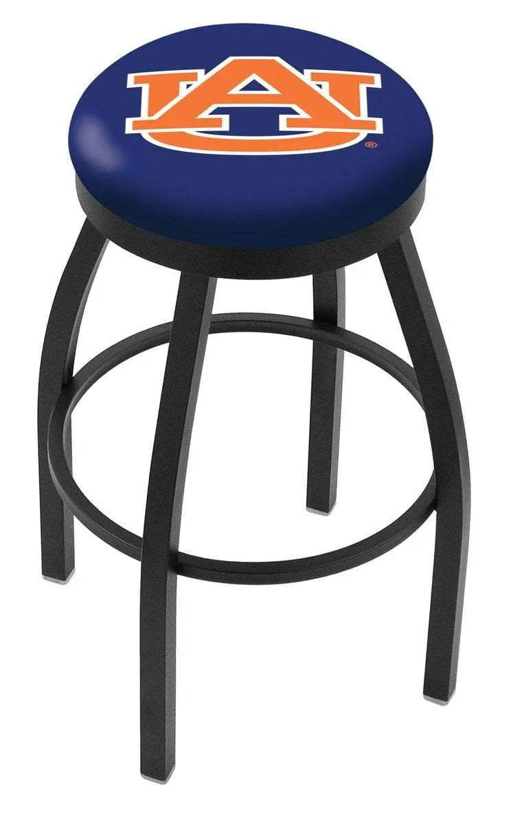 Auburn Tigers HBS Black Swivel Bar Stool with Blue Cushion