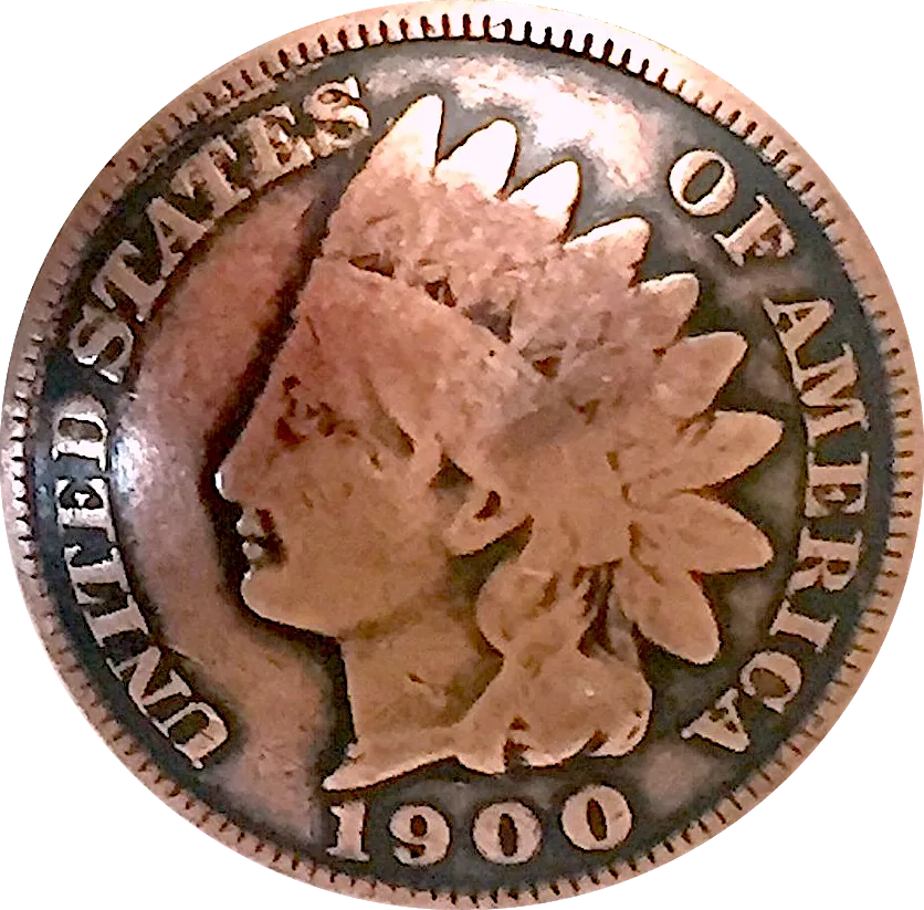 Authentic Copper Coin Indian Head Penny 1888-1908 Concho Button 3/4", #SW-56