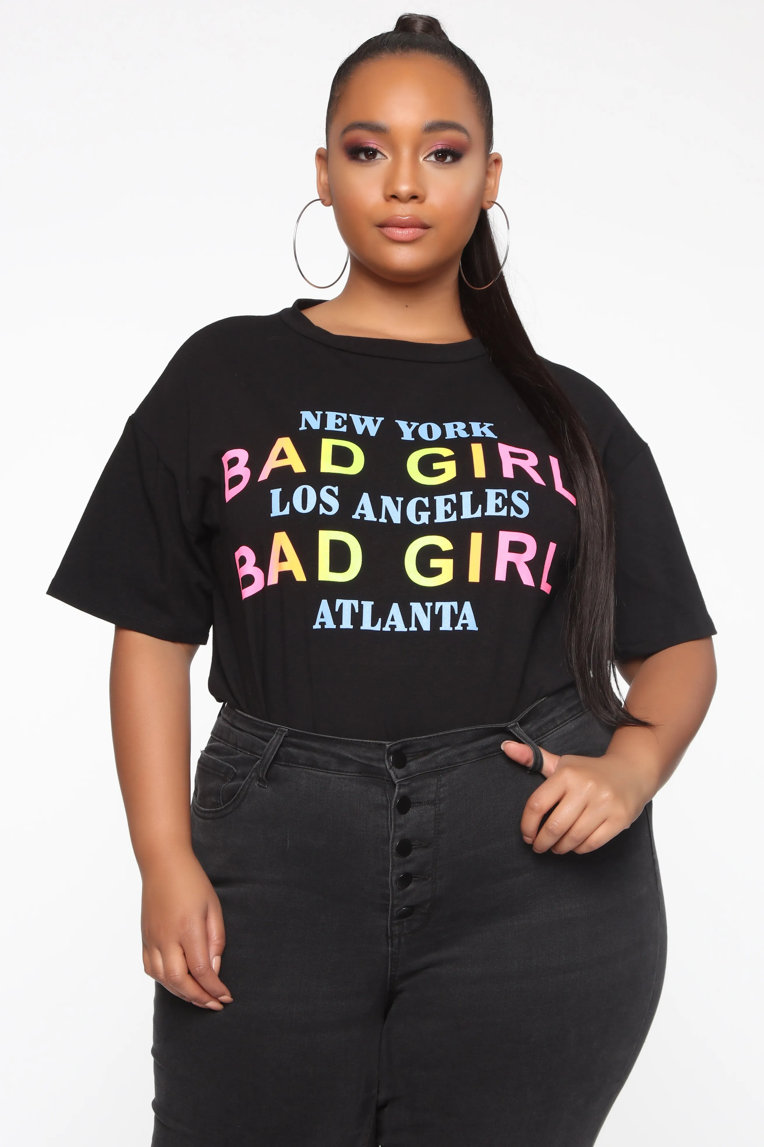 Bad Girls Worldwide Tunic Top - Black