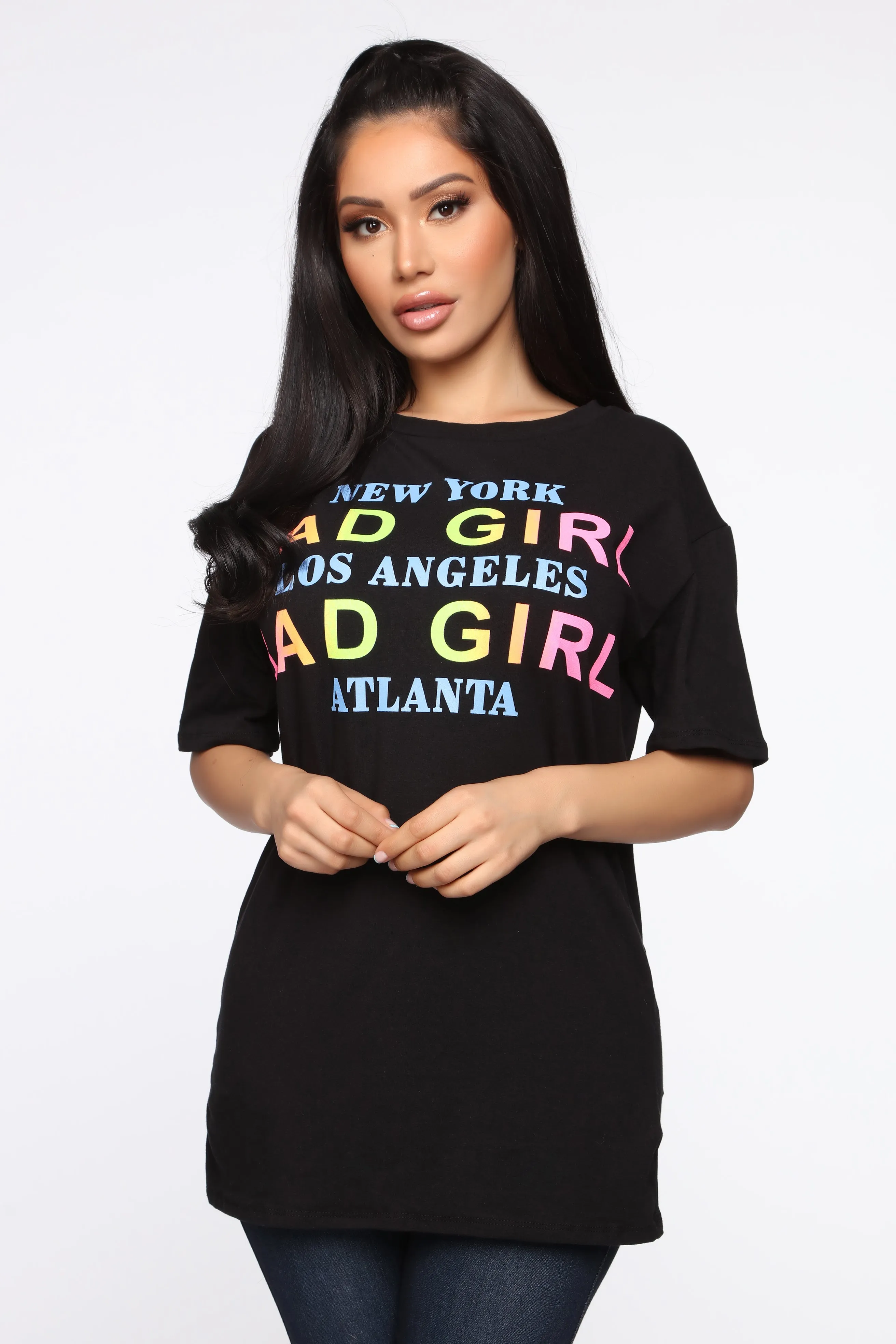 Bad Girls Worldwide Tunic Top - Black