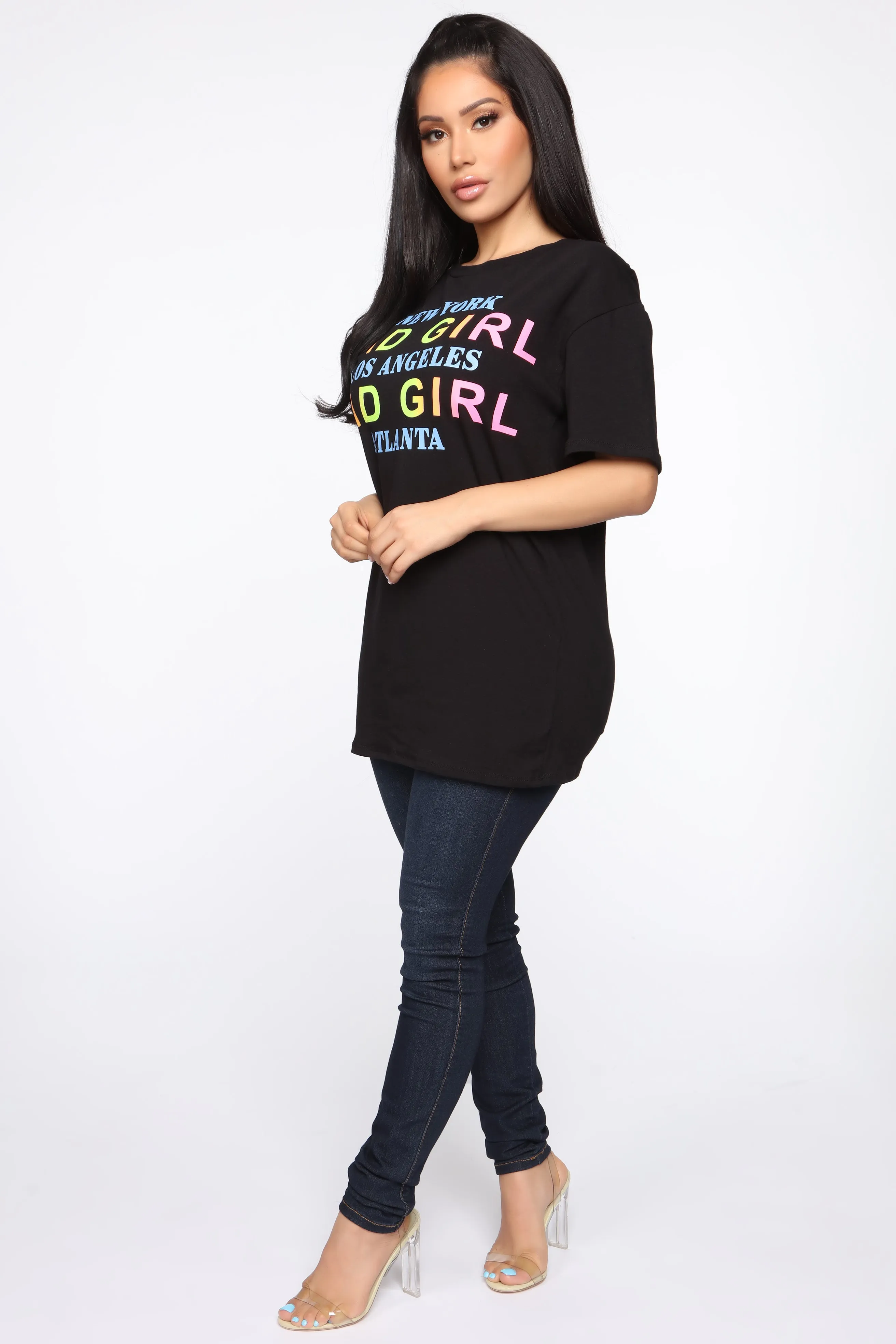 Bad Girls Worldwide Tunic Top - Black