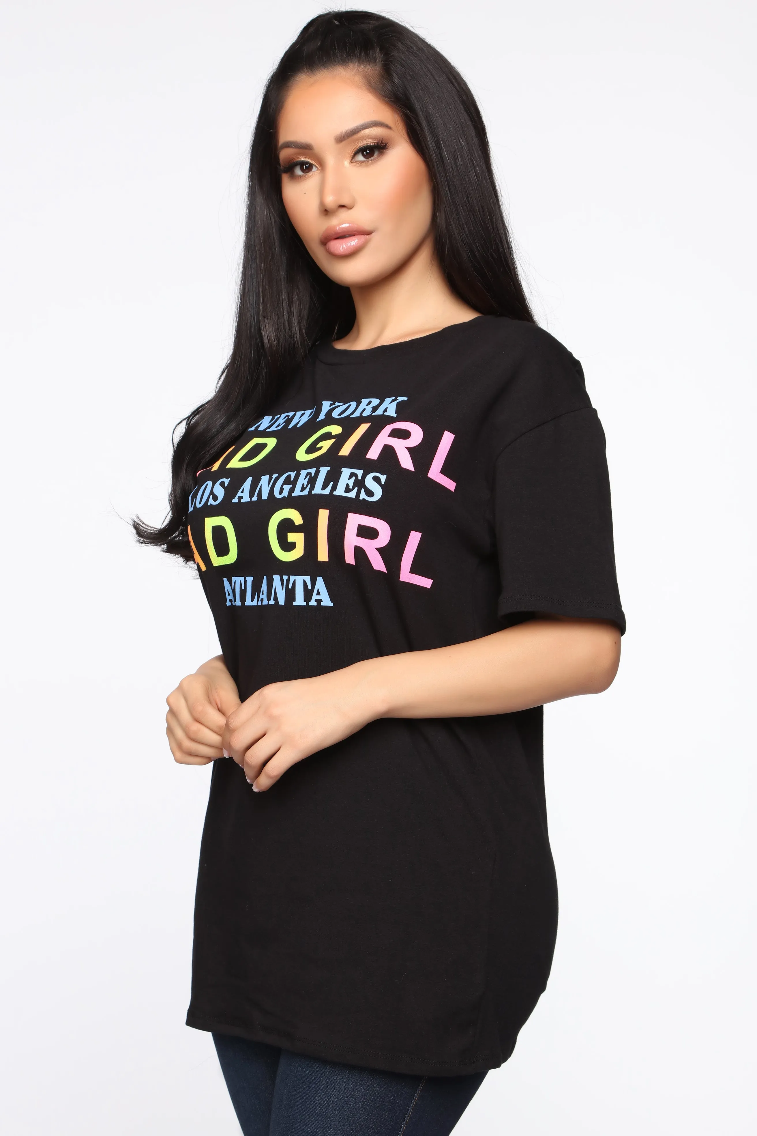 Bad Girls Worldwide Tunic Top - Black