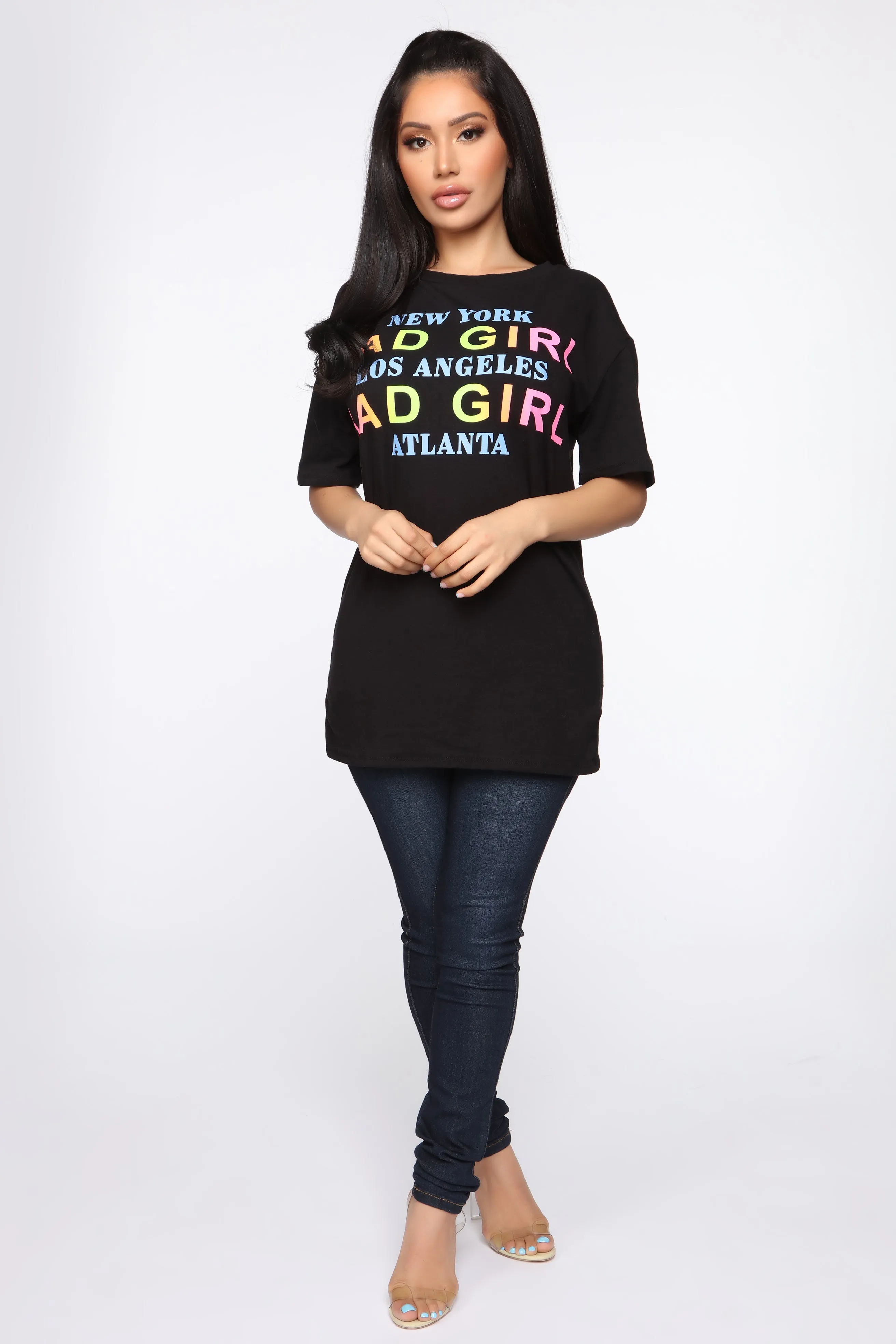 Bad Girls Worldwide Tunic Top - Black