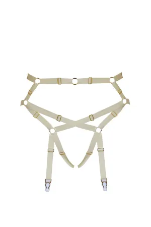 Baubo White Latex Suspender Briefs