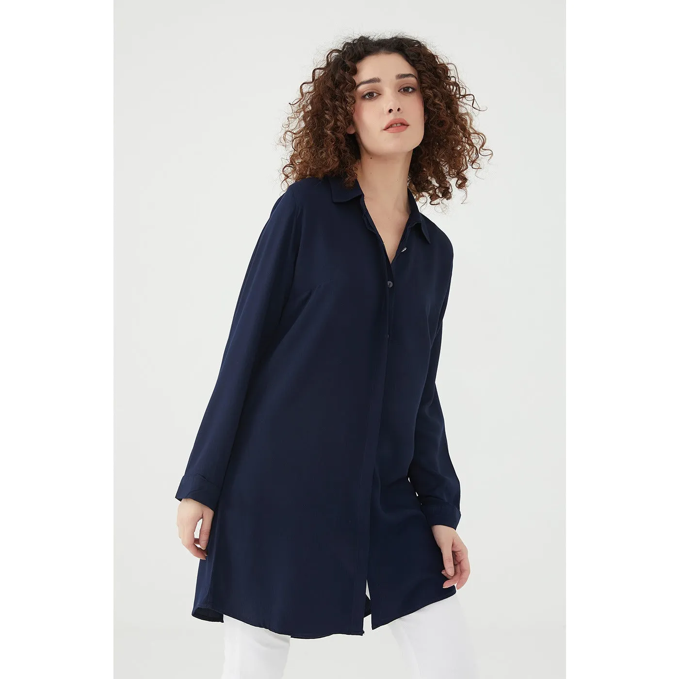 Blue Long Shirt Tunic