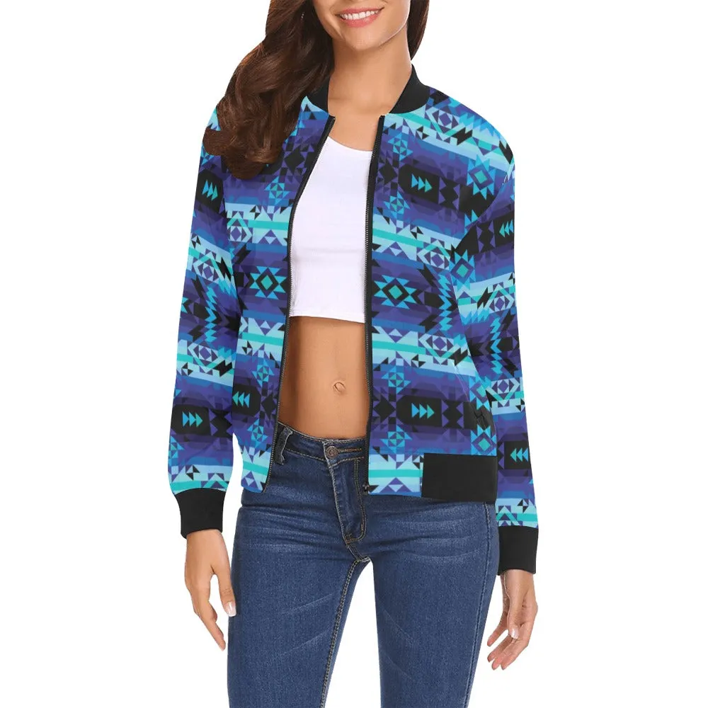 Blue Star Bomber Jacket for Women