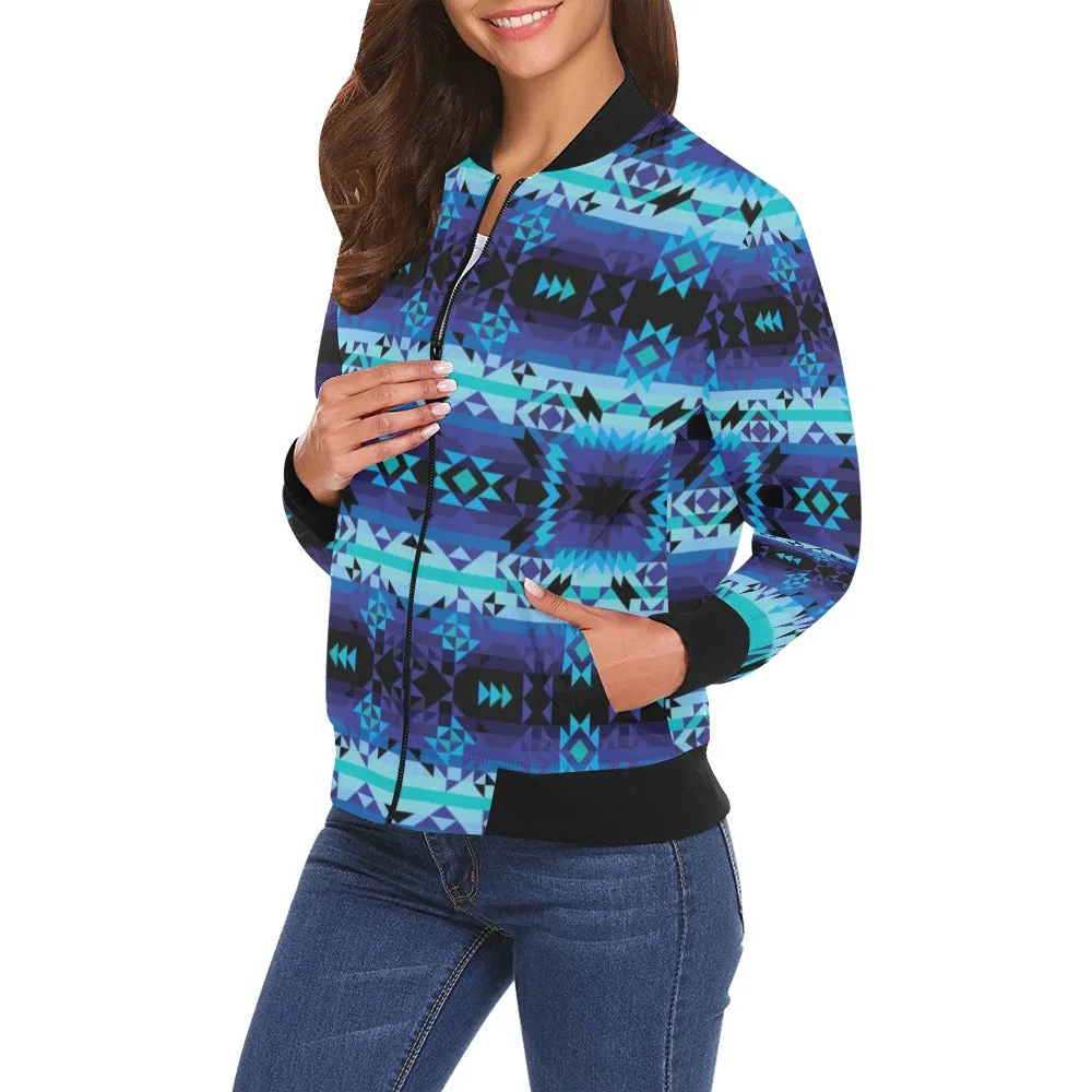 Blue Star Bomber Jacket for Women