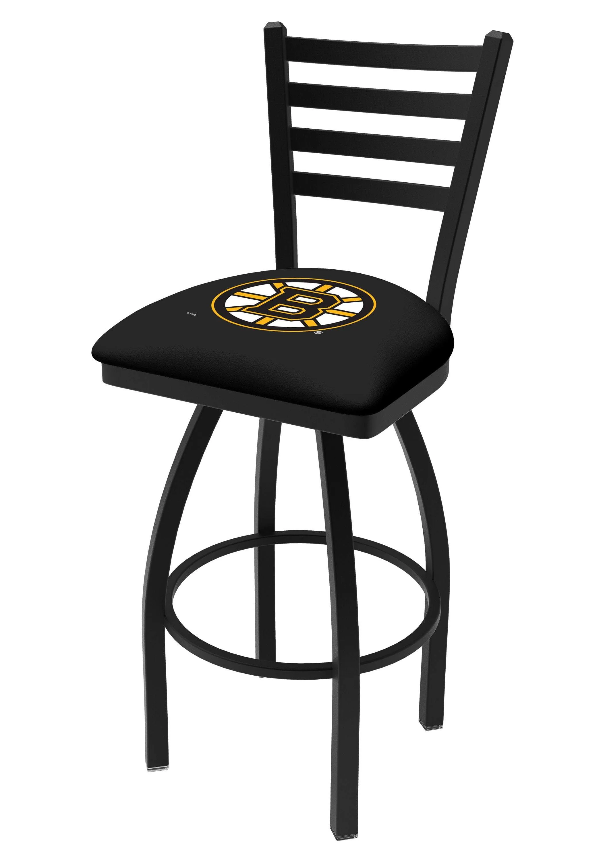 Boston Bruins HBS Black Ladder Back High Top Swivel Bar Stool Seat Chair