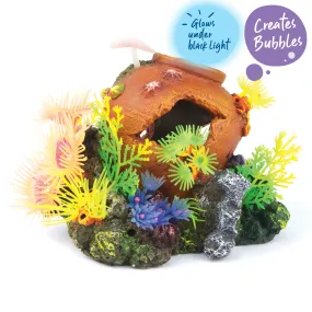 Bubbling Soft Coral With Jar & Plants