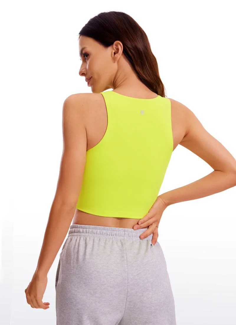 Butterluxe Cropped High Neck Tank Tops Wide Back