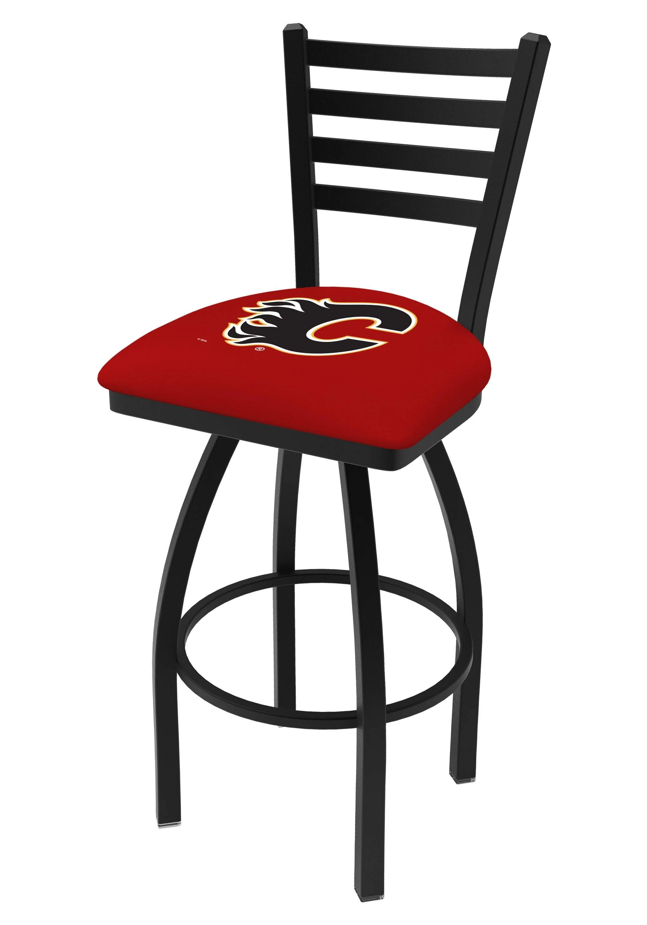 Calgary Flames HBS Red Ladder Back High Top Swivel Bar Stool Seat Chair