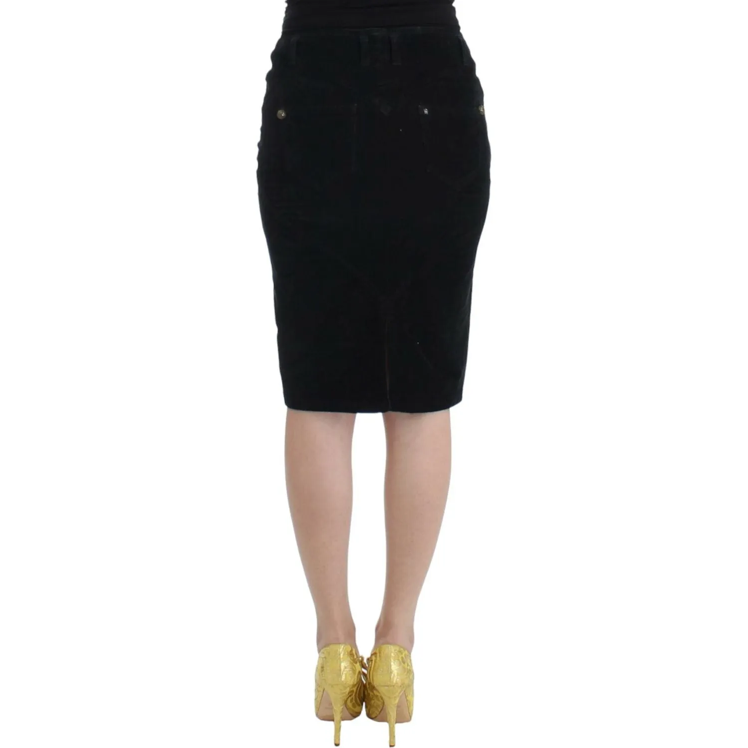 Cavalli Elegant Black Pencil Skirt for Sophisticated Style