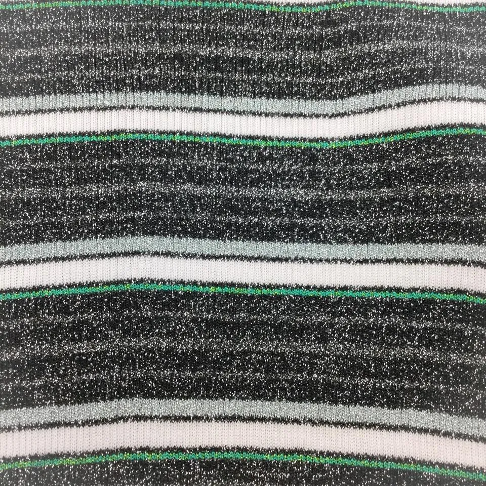 Chanel Black / Green / Gray Striped Tee Shirt