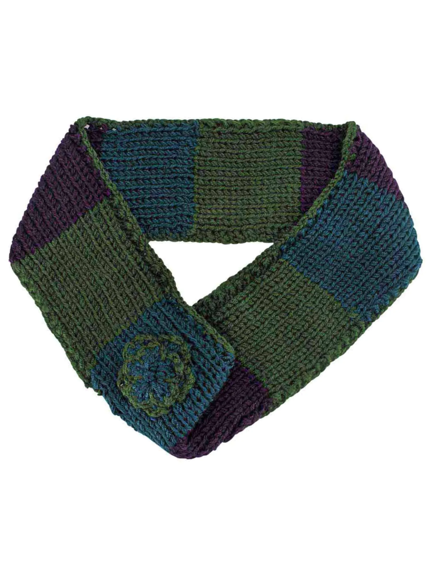 Color Block Knit Infinity Scarf