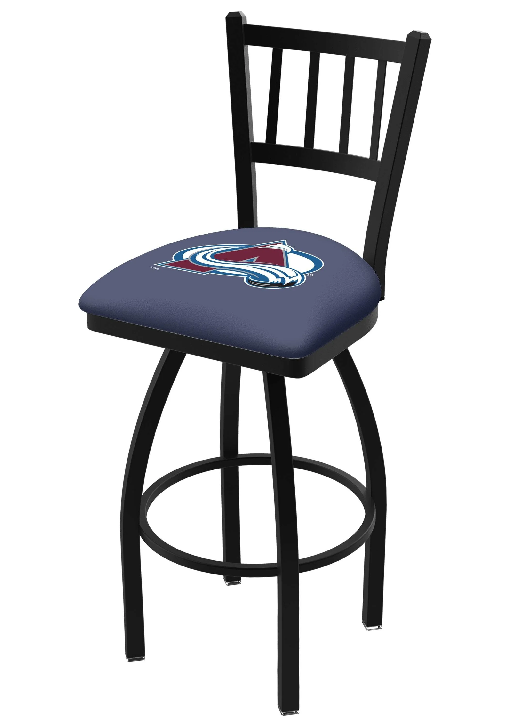 Colorado Avalanche HBS Navy "Jail" Back High Top Swivel Bar Stool Seat Chair