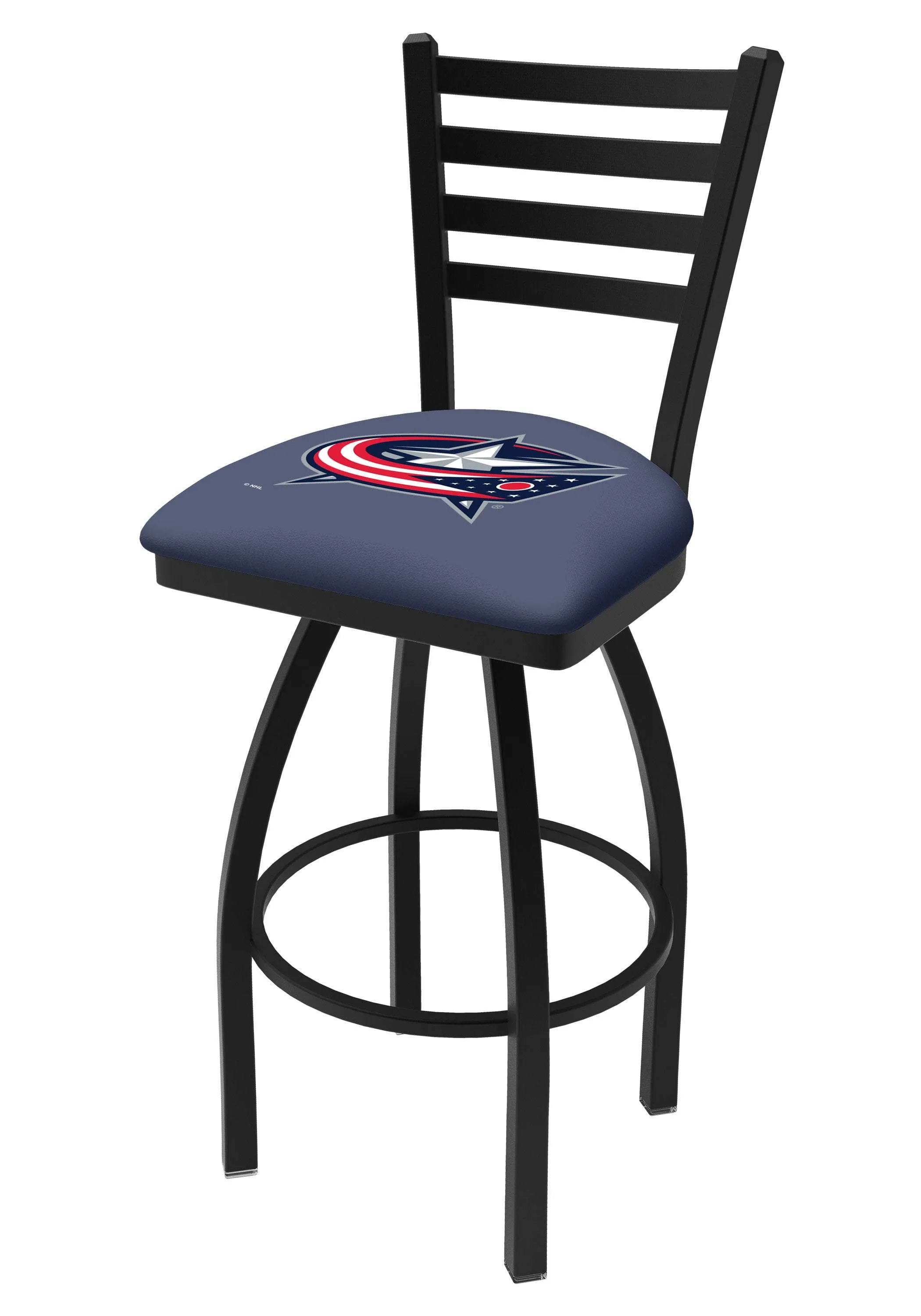 Columbus Blue Jackets HBS Navy Ladder Back High Top Swivel Bar Stool Seat Chair