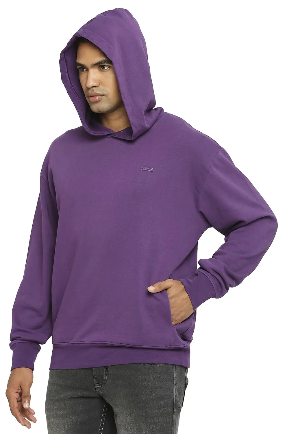 Comfort Fit Cotton Non Brushed Fleece Hood Pullover Sweatshirt