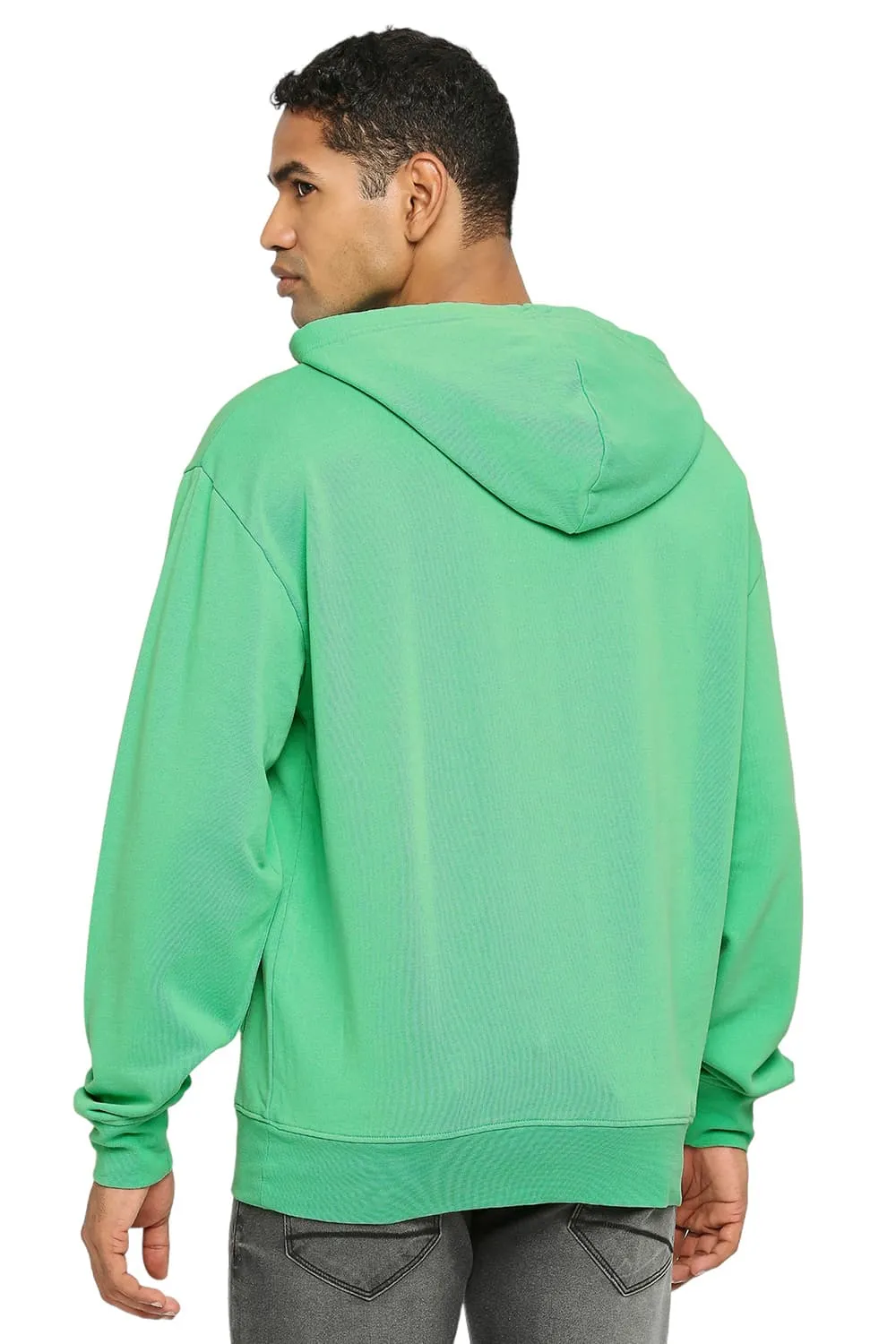 Comfort Fit Cotton Non Brushed Fleece Hood Pullover Sweatshirt