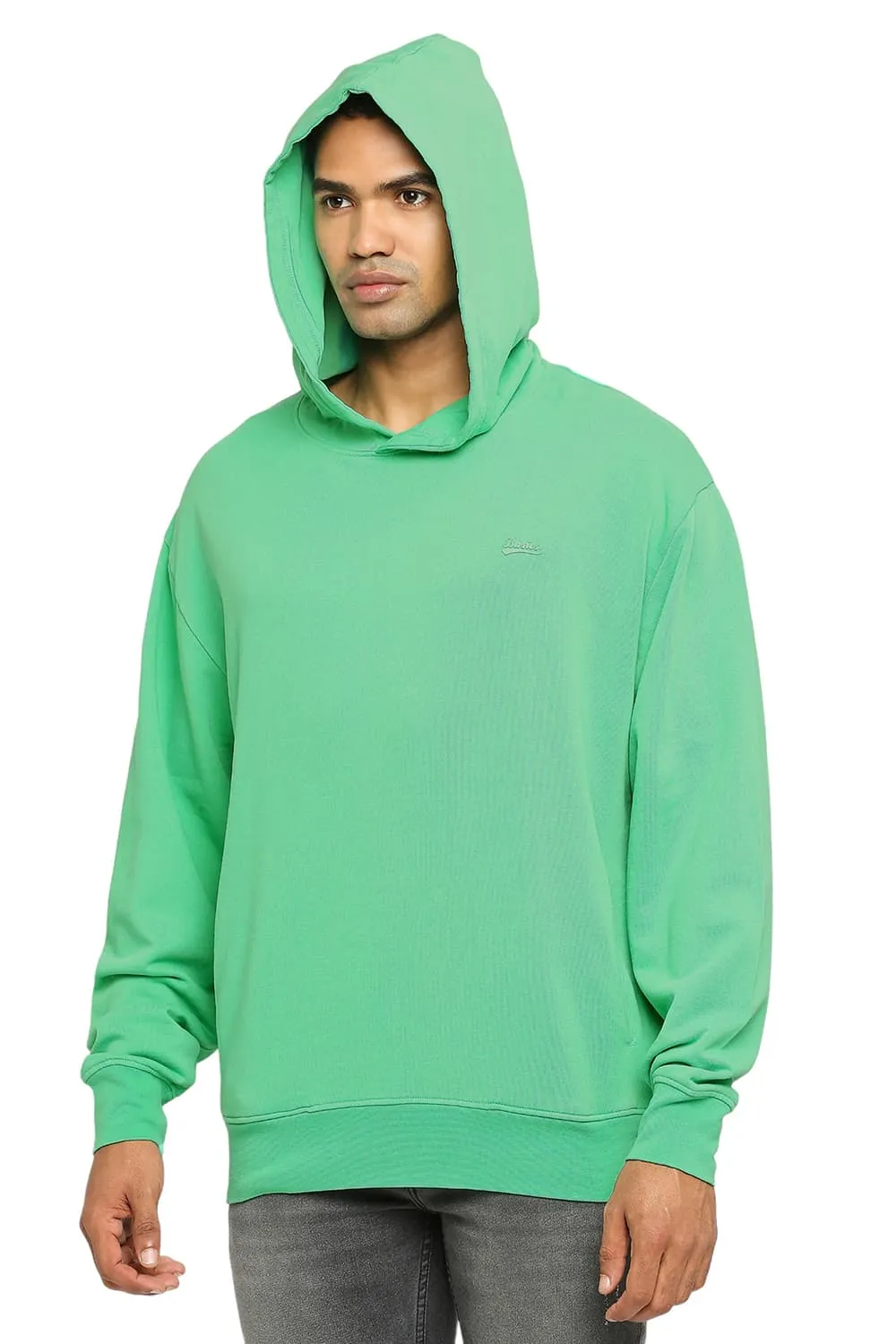 Comfort Fit Cotton Non Brushed Fleece Hood Pullover Sweatshirt