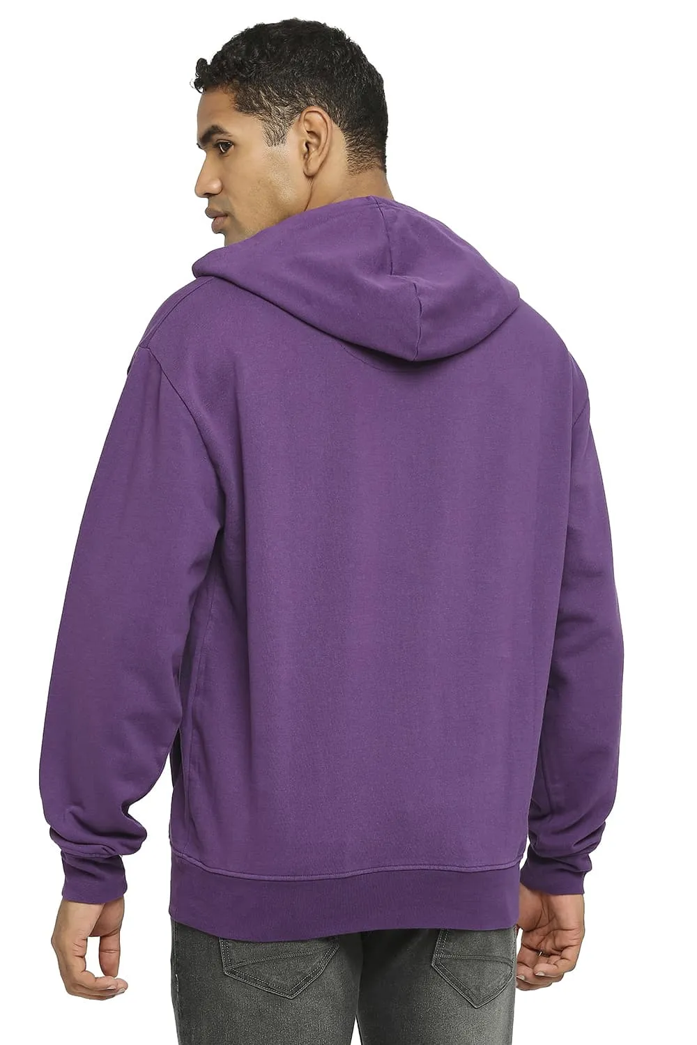 Comfort Fit Cotton Non Brushed Fleece Hood Pullover Sweatshirt