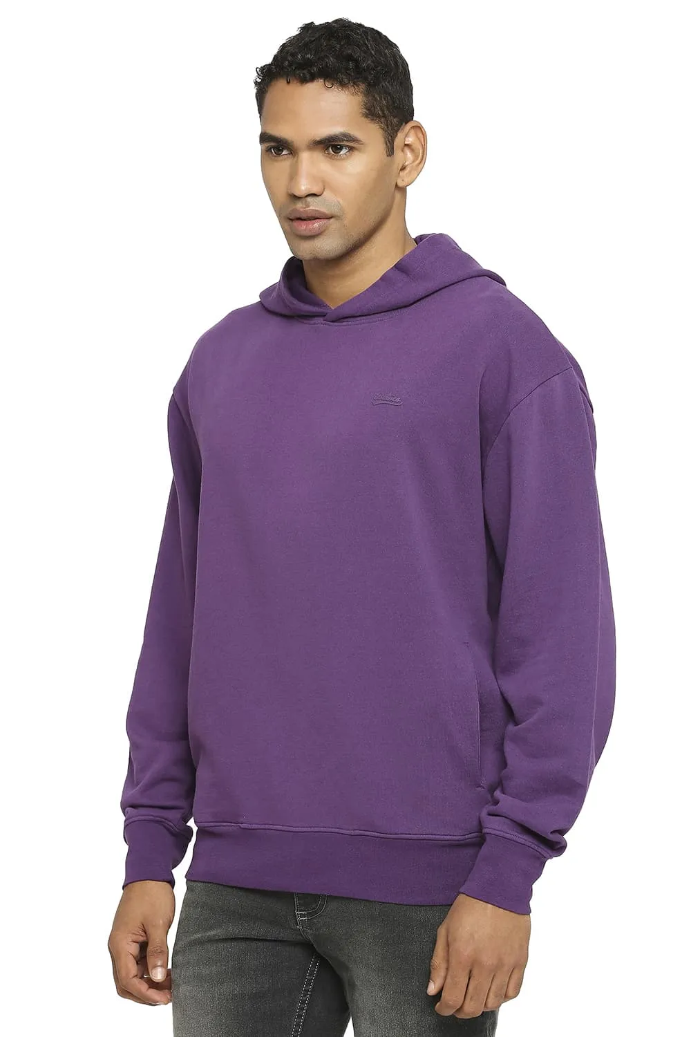 Comfort Fit Cotton Non Brushed Fleece Hood Pullover Sweatshirt