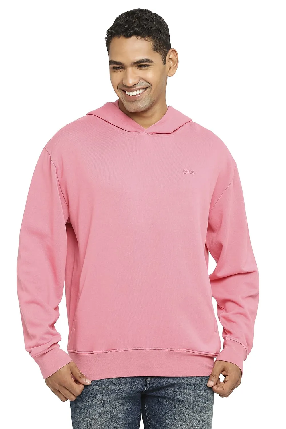 Comfort Fit Cotton Non Brushed Fleece Hood Pullover Sweatshirt