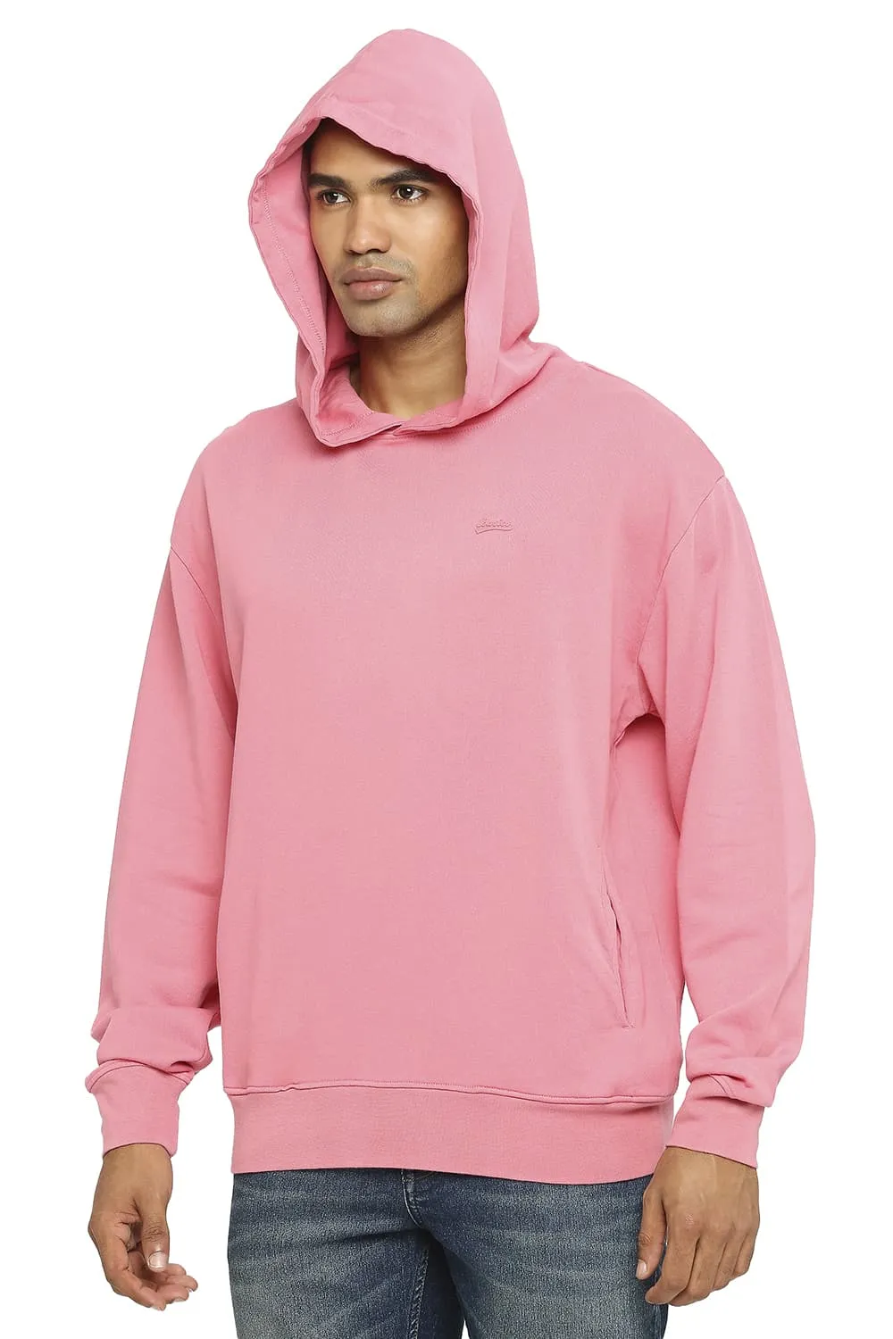 Comfort Fit Cotton Non Brushed Fleece Hood Pullover Sweatshirt