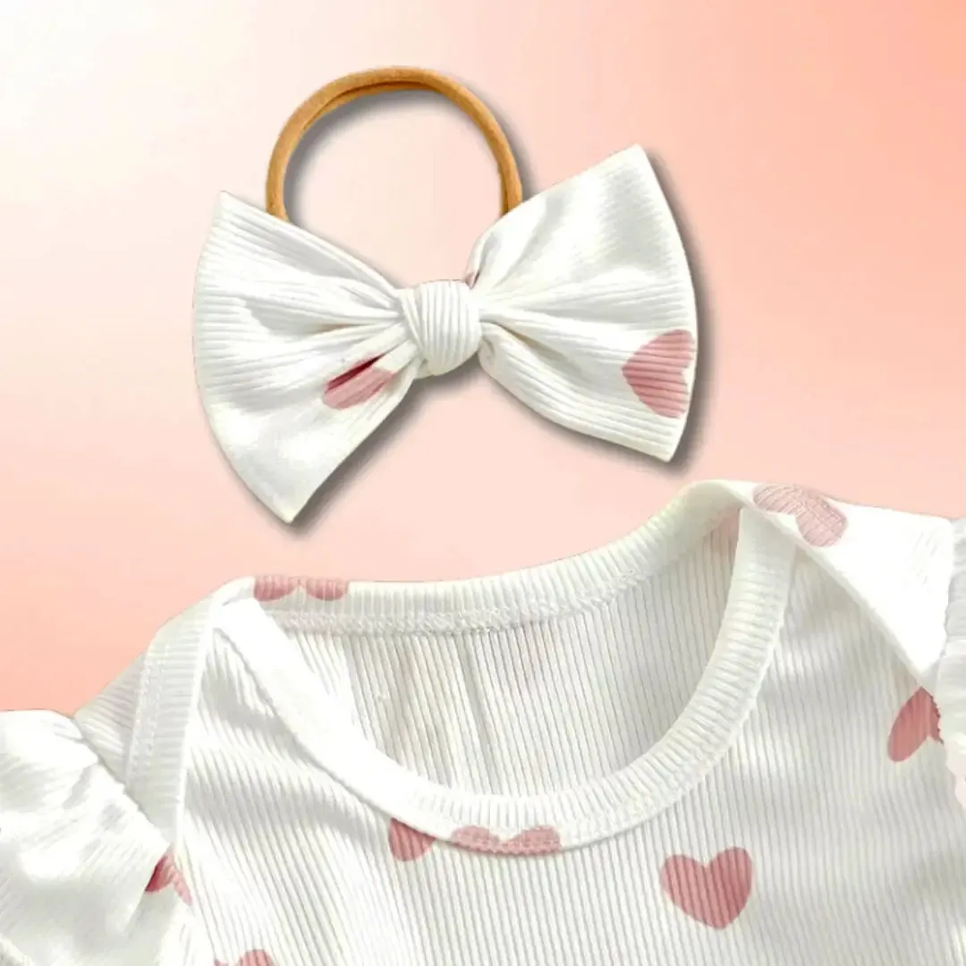 Crimson & Blush Corduroy Pinafore Set with Heart-Print Bodysuit   Bow (3-18M)