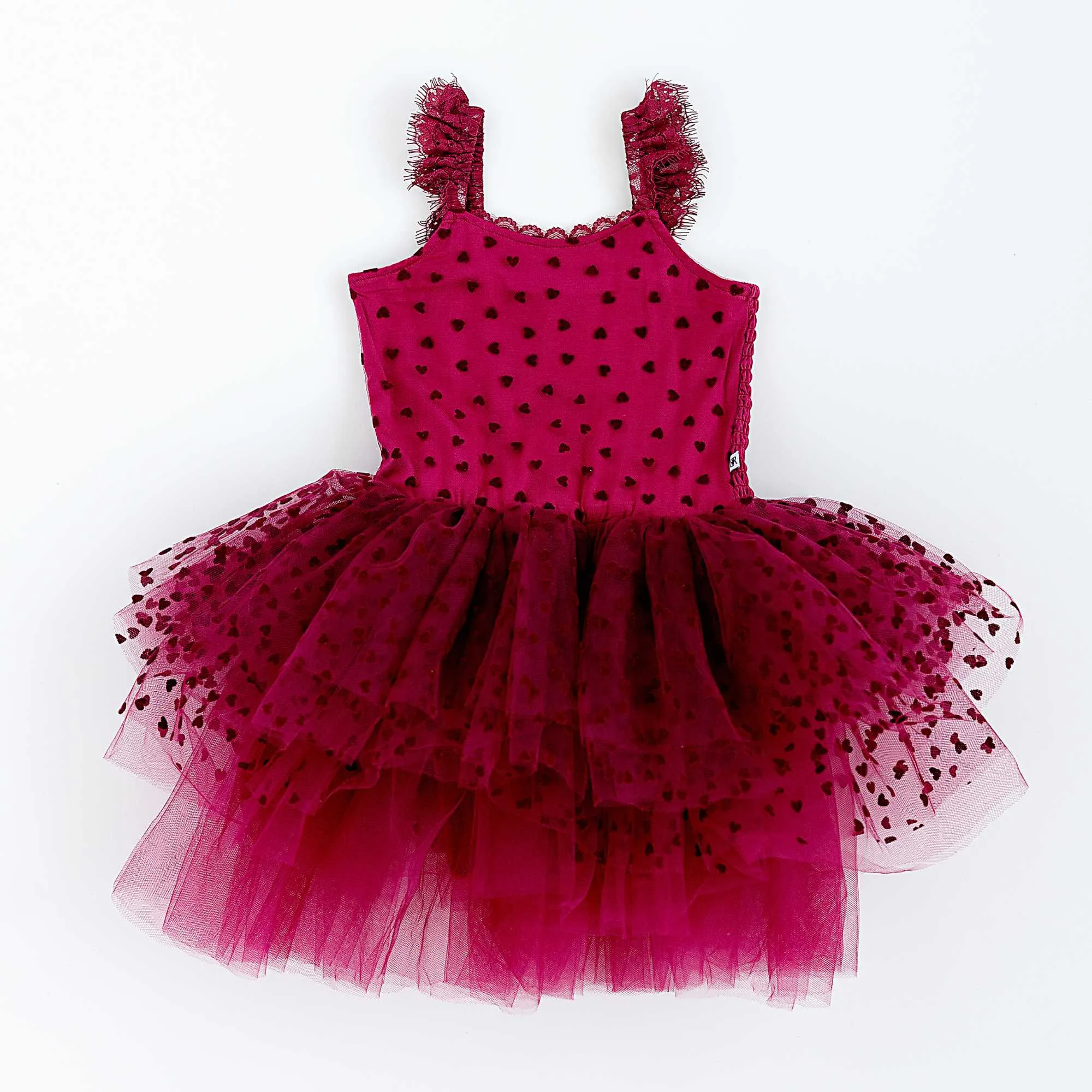 Crimson Heart Tulle Tutu Dress